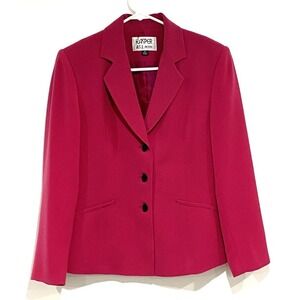Kasper Women's Petite Pink Long Sleeve Button Front Skirt Suit Size 6P